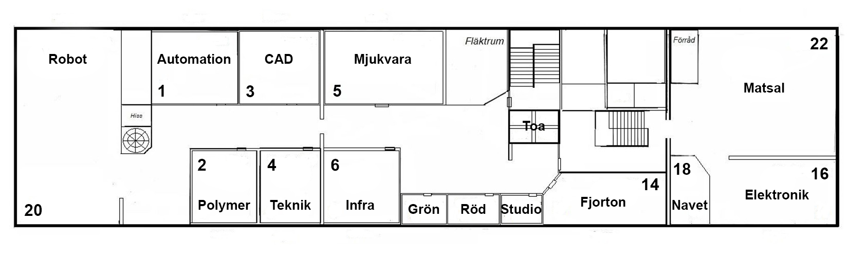 Karta över våning två